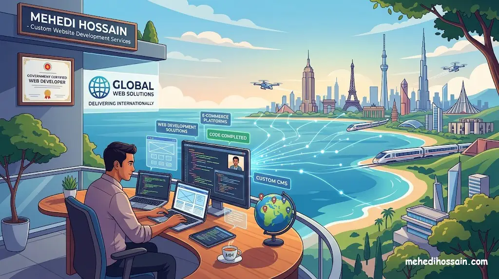 Mehedi Hossain, Government Certified Web Developer delivering custom website development services globally