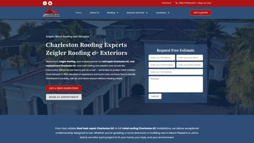 I designed and developed a lead-generating WordPress website for Zeigler Roofing & Exteriors. See how an organized service architecture, mobile-optimized project photos, and strong call-to-actions helped build trust with local homeowners.