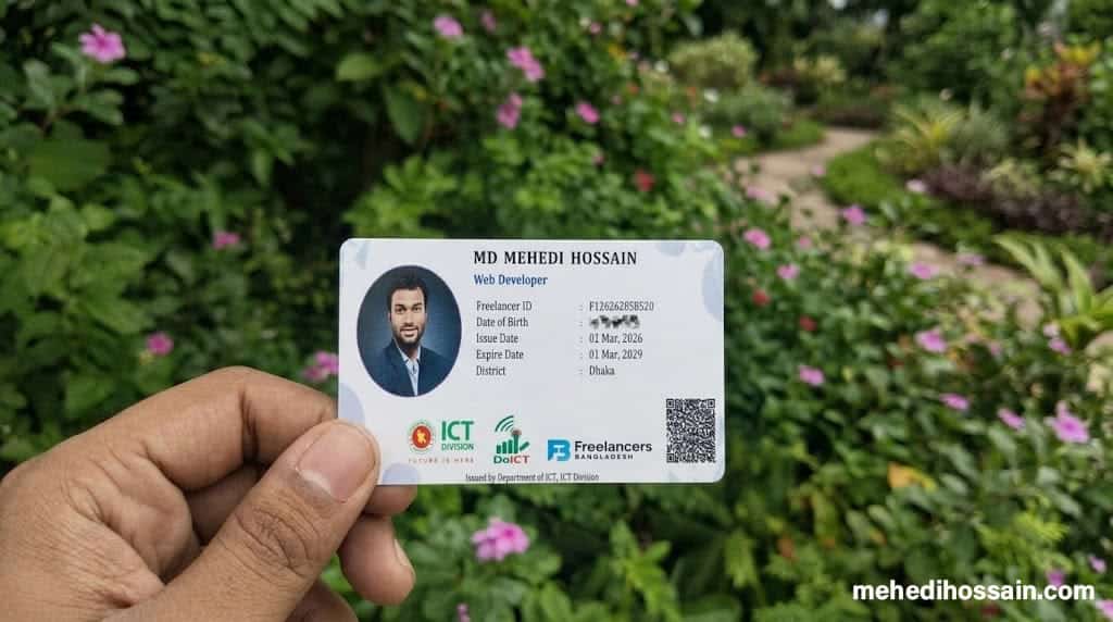 Mehedi Hossain received official Freelancer ID from the ICT Division, Government of Bangladesh!