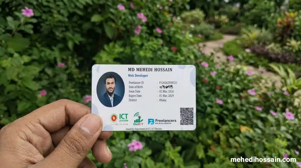 Mehedi Hossain received official Freelancer ID from the ICT Division, Government of Bangladesh!